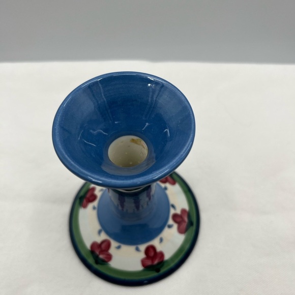 Gail Pittman signed 1988 hand painted candlestick 5.5" tall - Picture 3 of 8